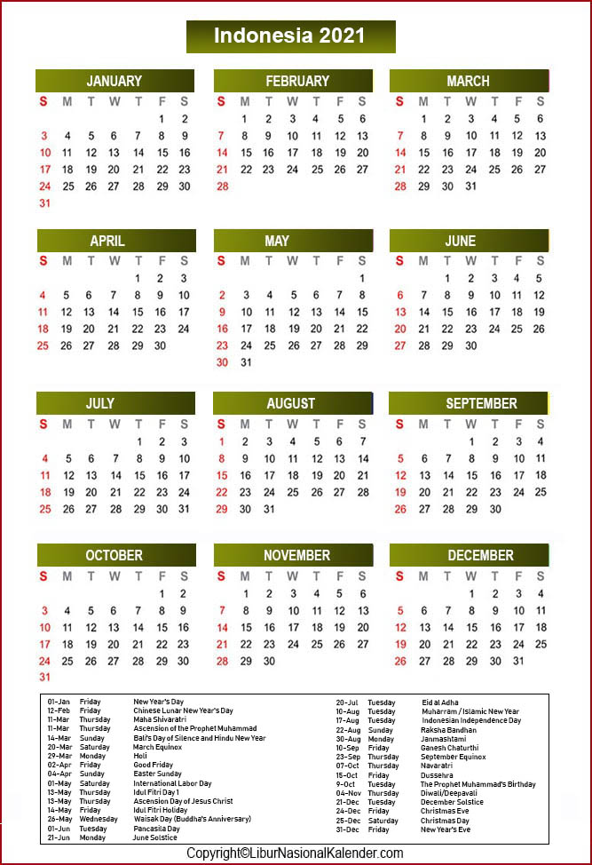 Calendar For 2021 With Holidays And Ramadan / Nord Anglia ...