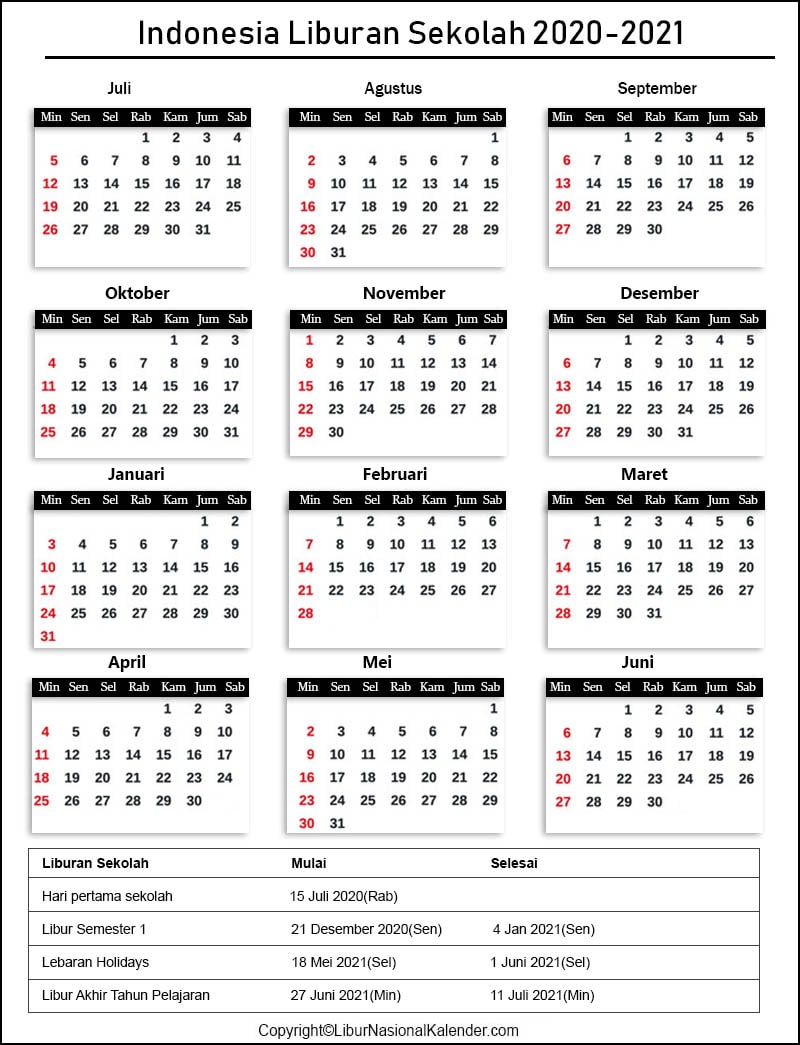 Kalender Sekolah 2020 - Homecare24